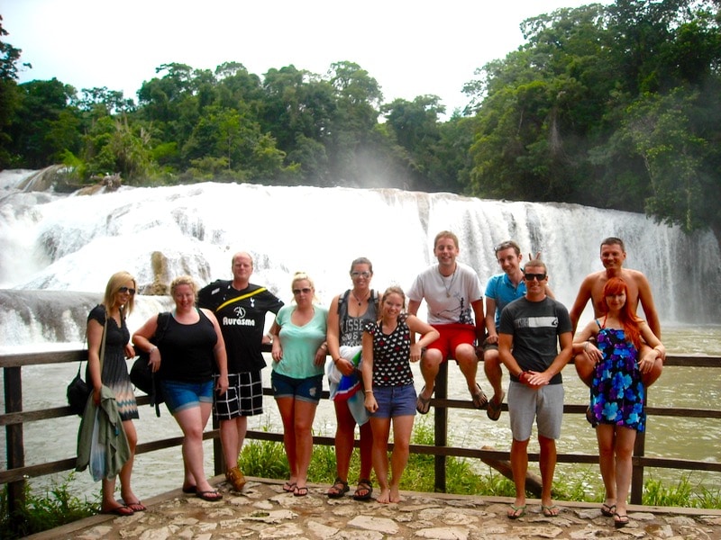 Checking out the waterfalls - Trek America - Mexico 2011