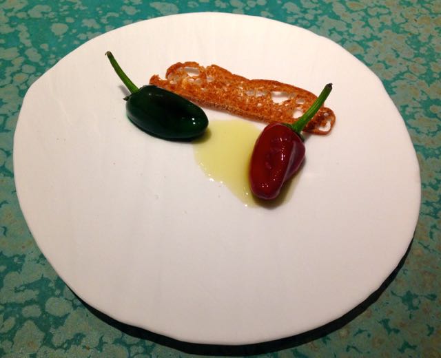 Chocolate chillis at Disfrutar Restaurant Barcelona