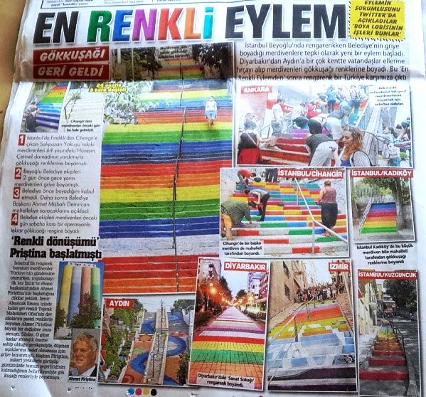 News articles about the Rainbow Steps in Istanbul