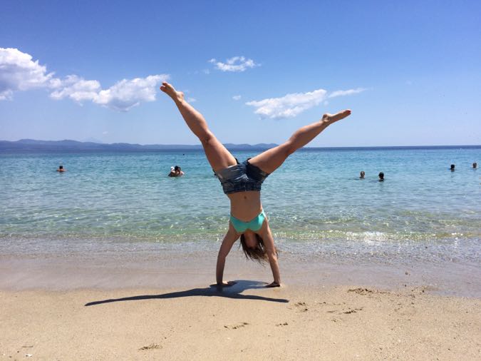 Cartwheeling in Halkidiki, Greece