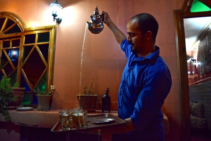 Traditional Moroccan mint tea in Marrakech
