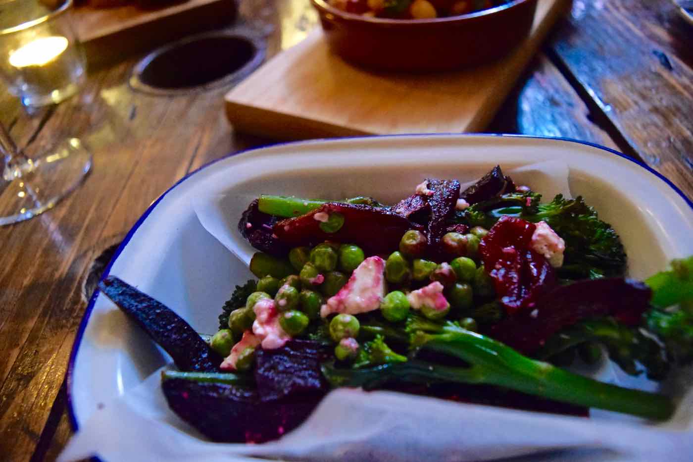 Tenderstem broccoli salad at Junkyard Restaurant, Nottingham