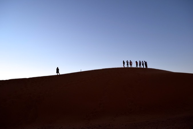 Sunset in the Sahara Desert Morocco