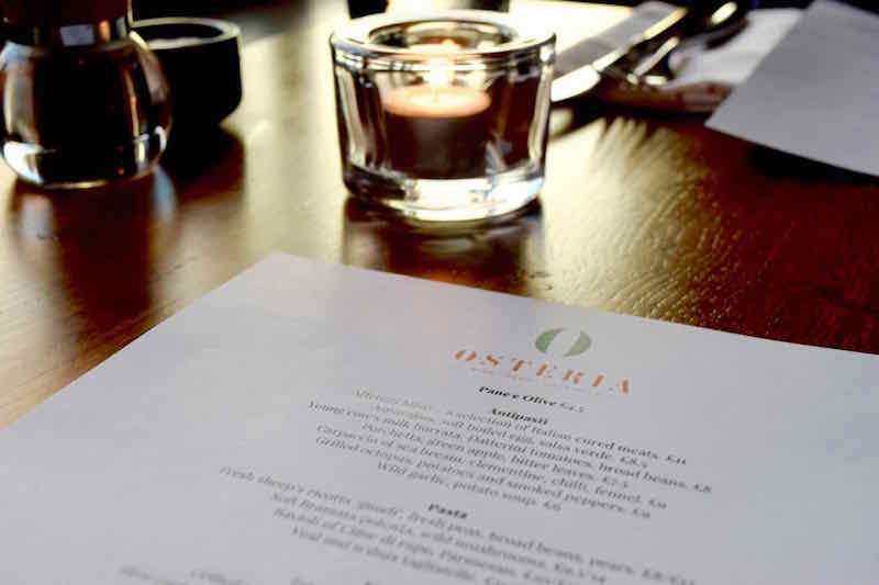 Osteria London Menu