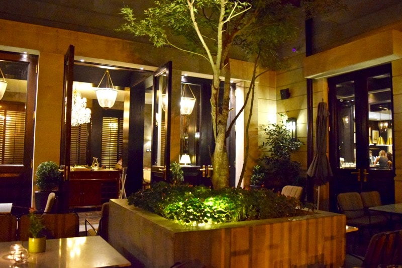 Courtyard Restaurant at night, The Singular Hotel, Santiago