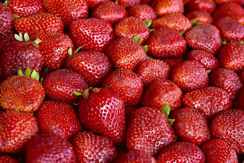 Fresh Strawberries in La Vega Market, Santiago