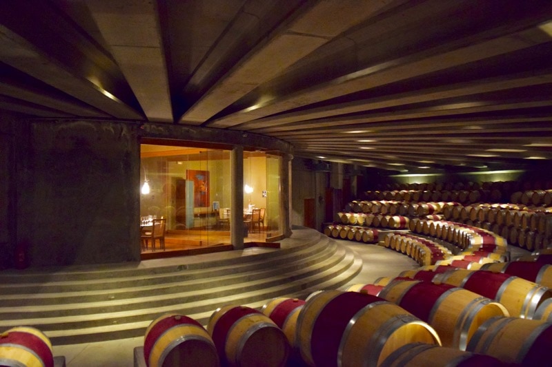 Barrel room at Vina Montes, Colchagua Valley, Chile