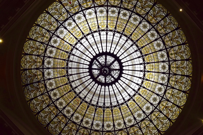 Spectacular dome in the breakfast room at Andaz Hotel Liverpool Street, London