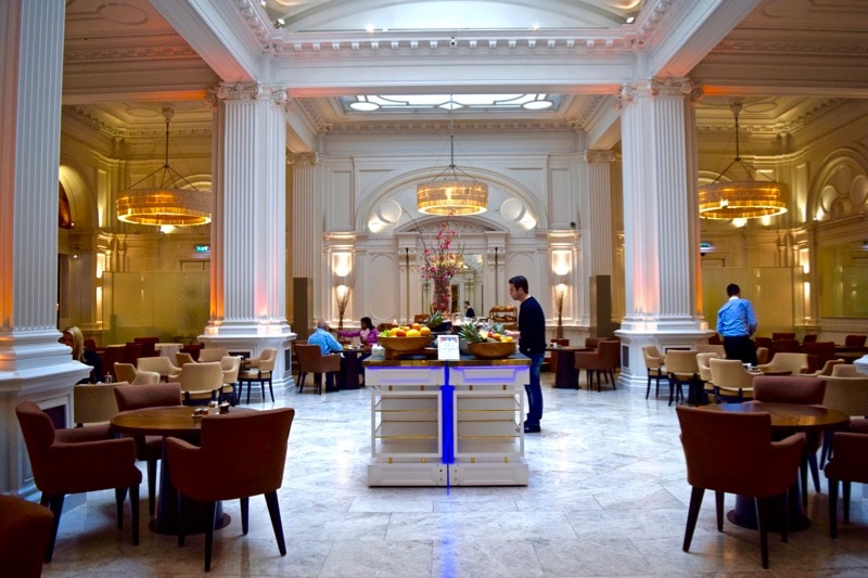 Spectacular breakfast room at Andaz Hotel Liverpool Street, London