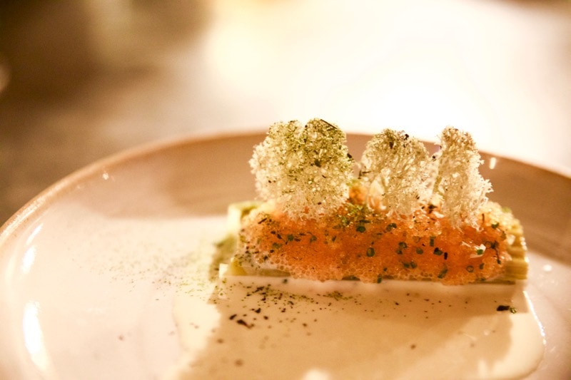 Blackened leek and caviar at Ekstedt Restaurant, Stockholm 