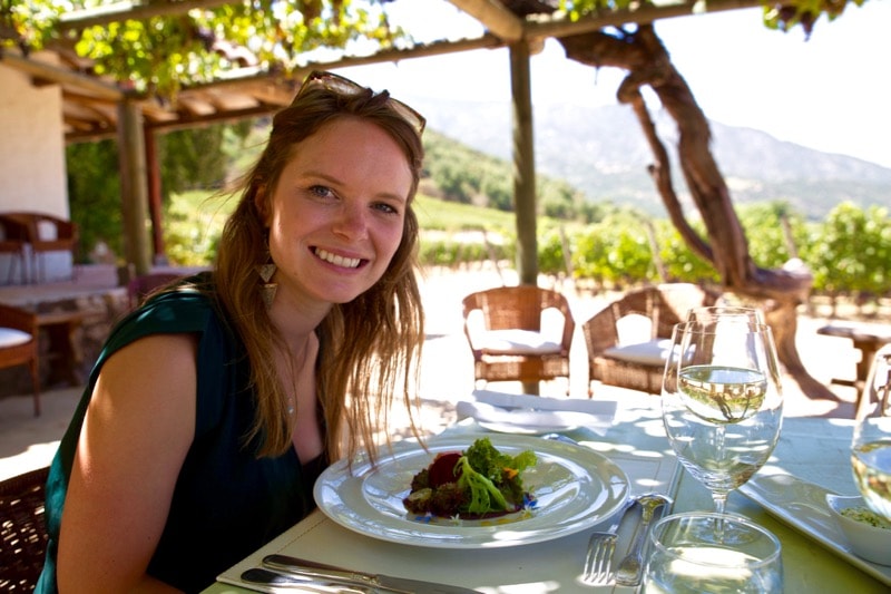 Clearly enjoying lunch at Lapostolle, Colchagua Valley, Chile 