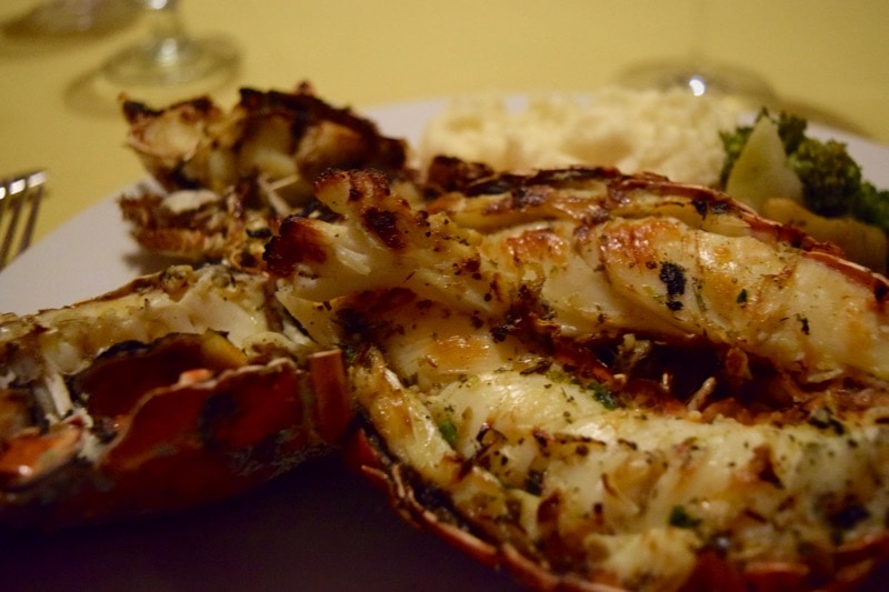 Lobster dinner at St. Kitts Marriott Resort