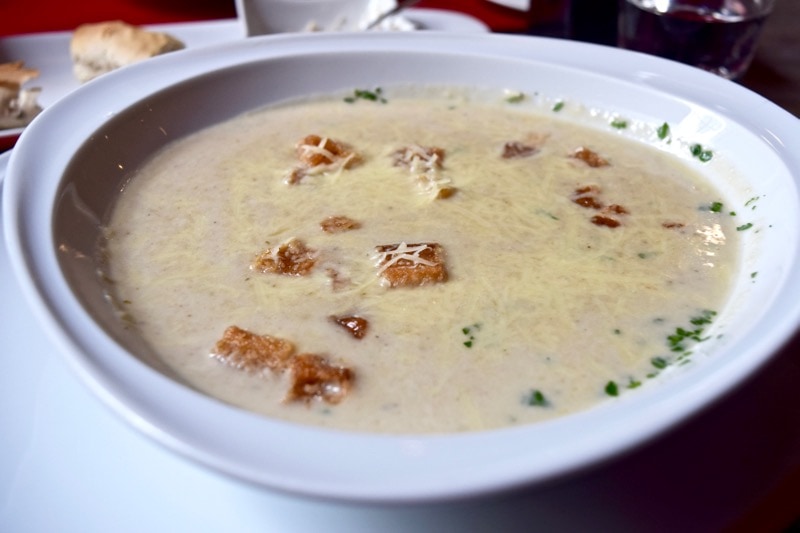 Delicious mushroom soup at Su Merced Hotel, Santiago, Chile