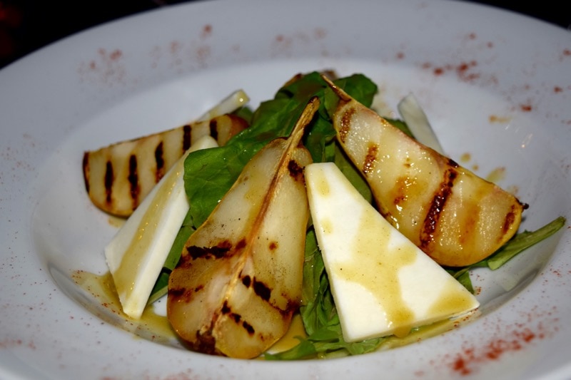 Poached pear and goats cheese salad at Villa Mansa Hotel