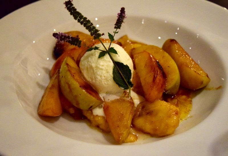 Caramelised pears and peaches at Villa Mansa Hotel