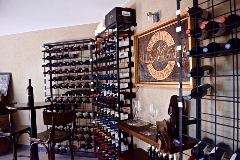 Wine cellar at Villa Mansa Hotel