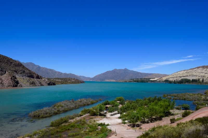 Afternoon view over Lake Potrerillos in Argentina
