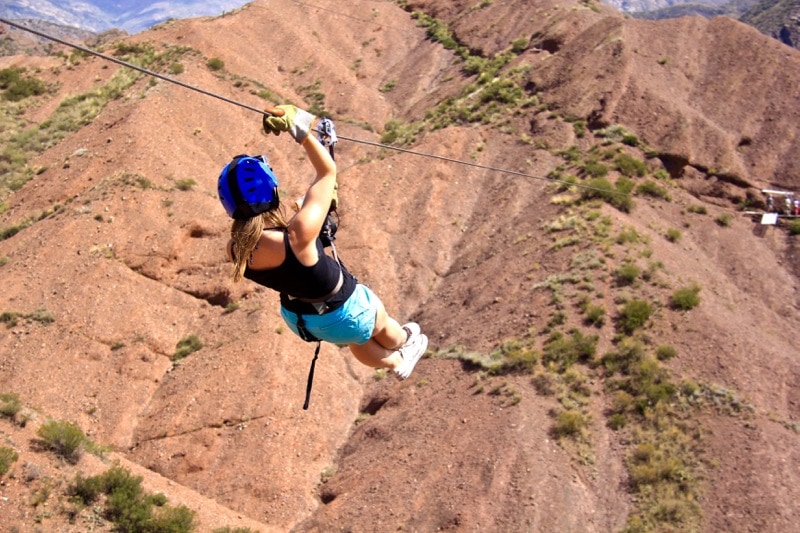 Ziplining through the Andes in Argentina