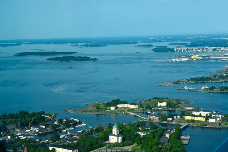 View from a Cessna flight over Helsinki