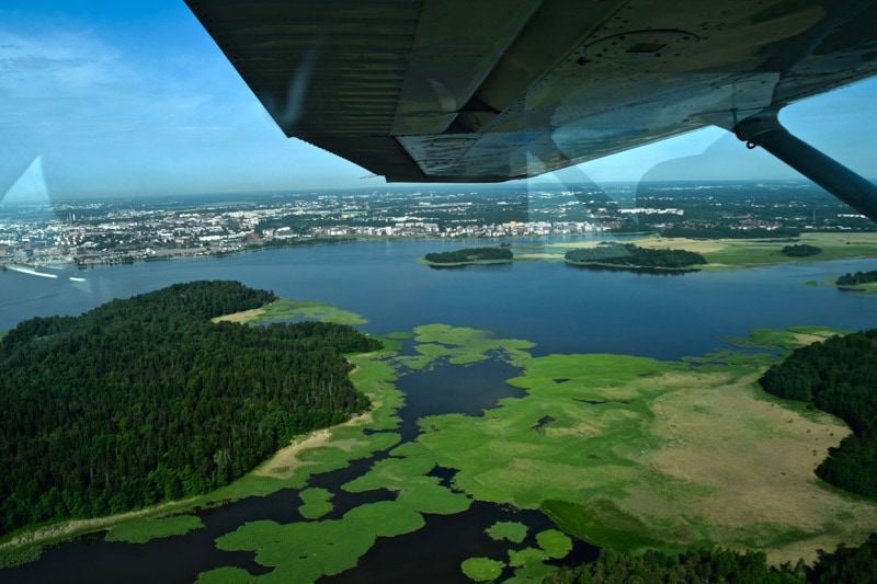 View from a Cessna flight over Helsinki