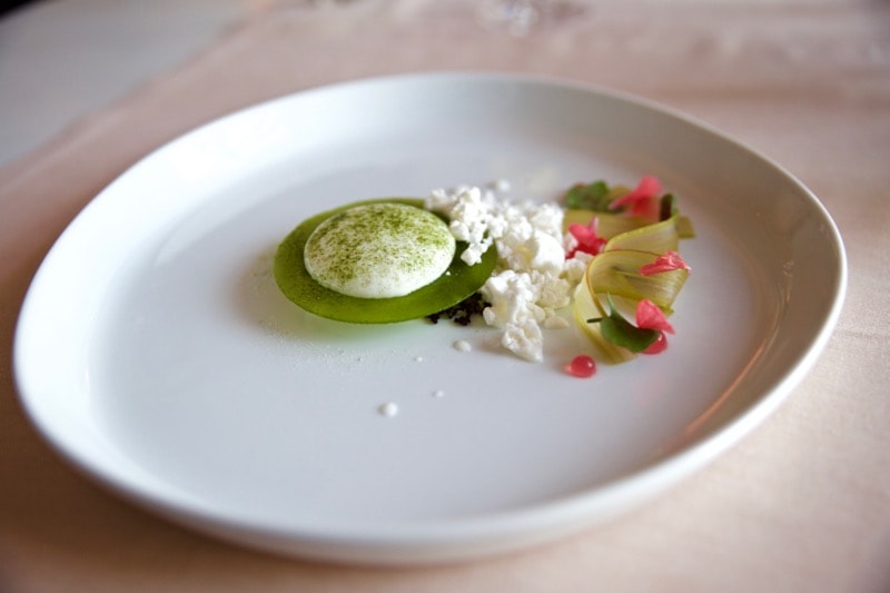 Rhubarb with sorrel, yogurt and buttermilk at Olo Restaurant, Helsinki