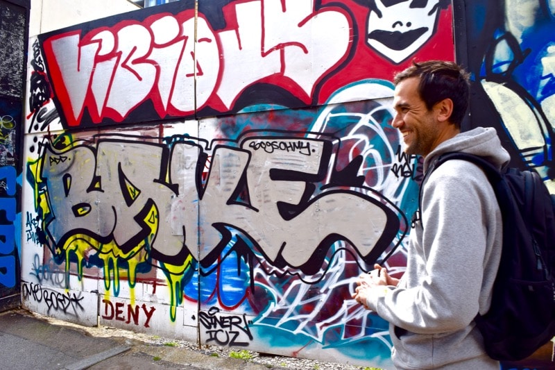 Karim - our guide on the Sidestory Street Art Tour, London 