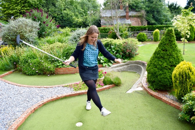 Playing crazy golf on the Isle of Wight