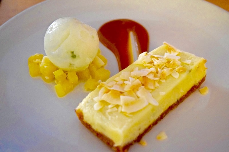 Pina colada pie at Three Buoys, Ryde, Isle of Wight