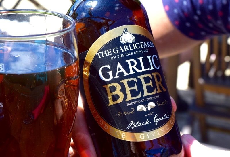 Garlic beer at The Garlic Farm, Isle of Wight