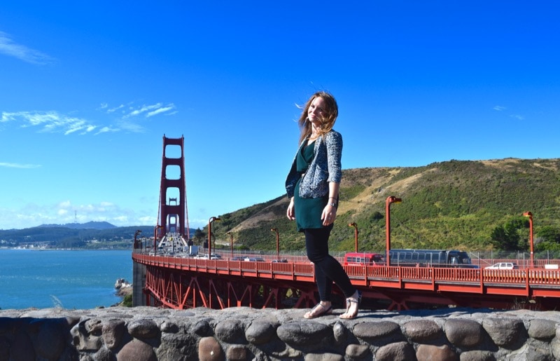 Stopping for a pic at the Golden Gate Bridge, San Francisco