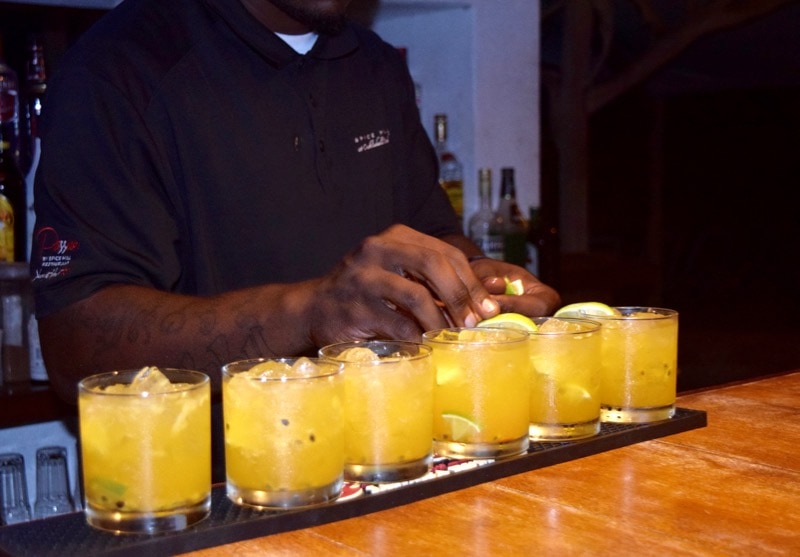 Cocktails at Spice Mill Restaurant, St Kitts