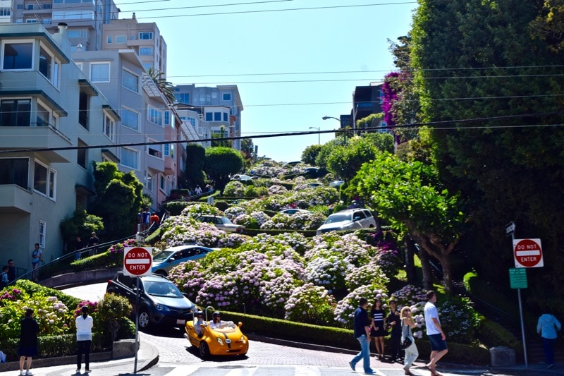 The most crooked street in the world - Lombard Street, San Francisco