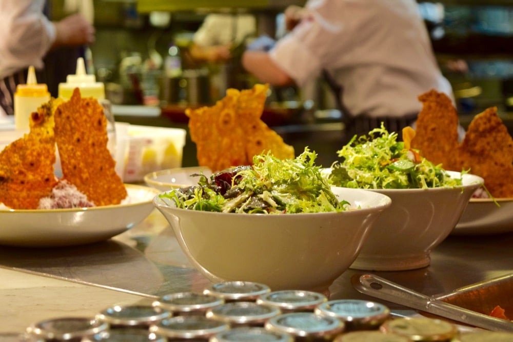 Open kitchen at Bar Boulud, Mandarin Oriental Hyde Park, London