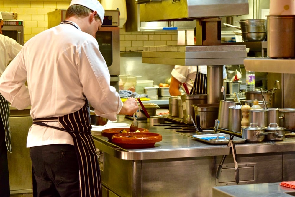 Open kitchen at Bar Boulud, Mandarin Oriental Hyde Park, London