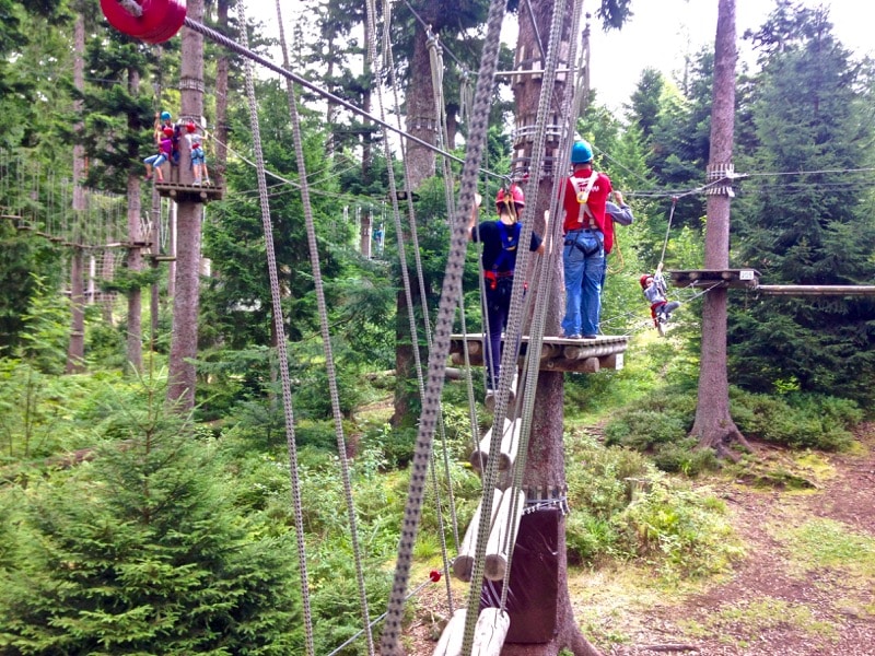 Tree top adventure park at Mehliskopf, Black Forest, Germany