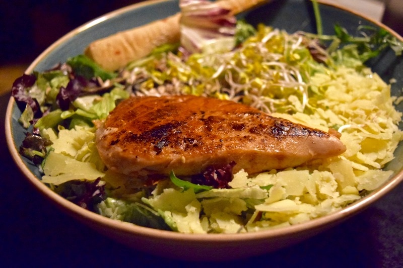 Chicken salad at Hans im Glück, Karlsruhe, Germany