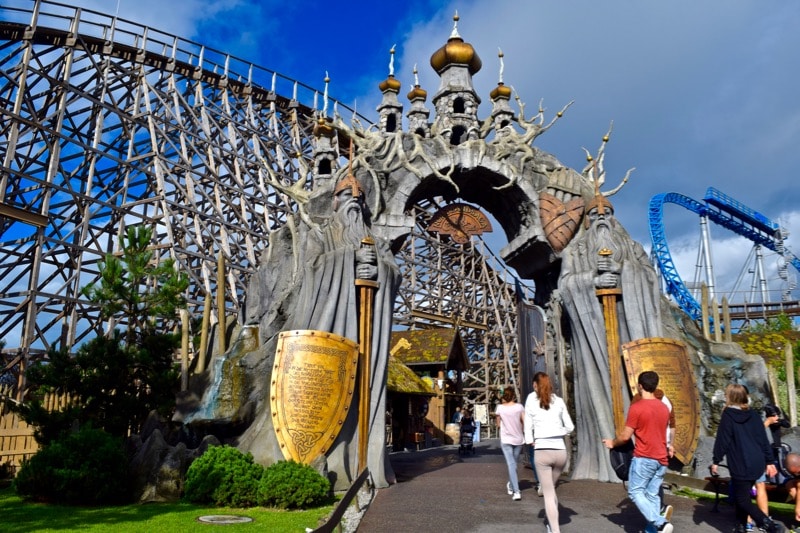 Entrance to Wodan wooden rollercoaster at Europa-Park, Germany