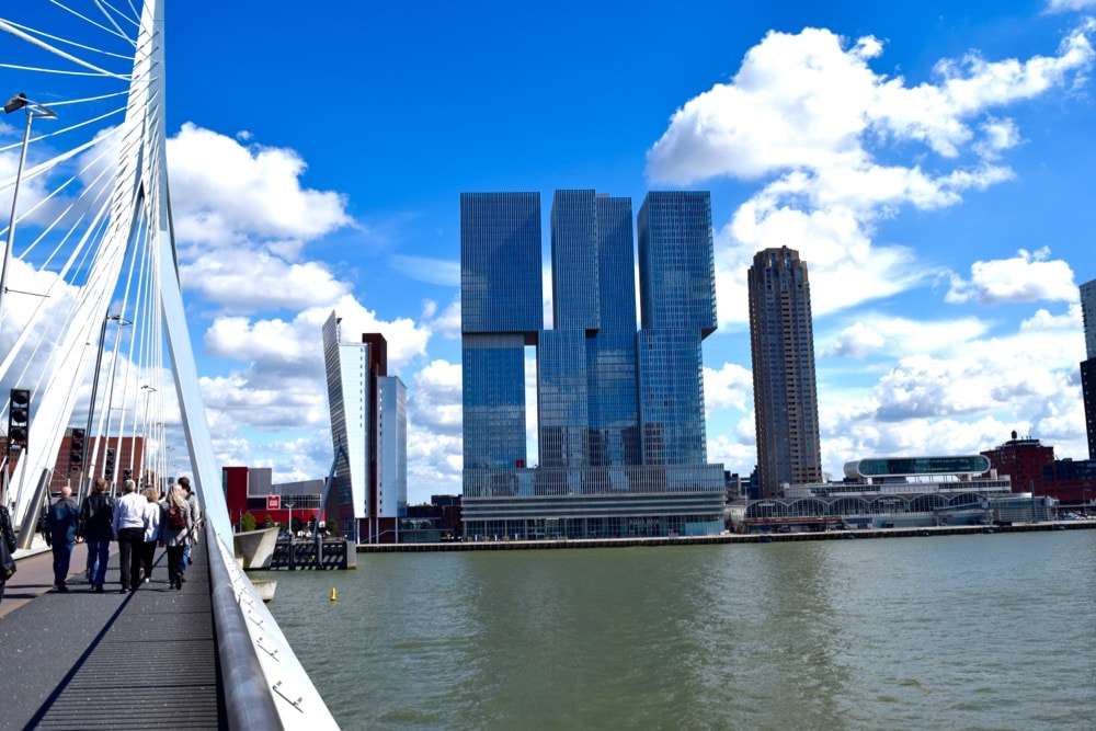 View of Rotterdam from the Erasmus Bridge