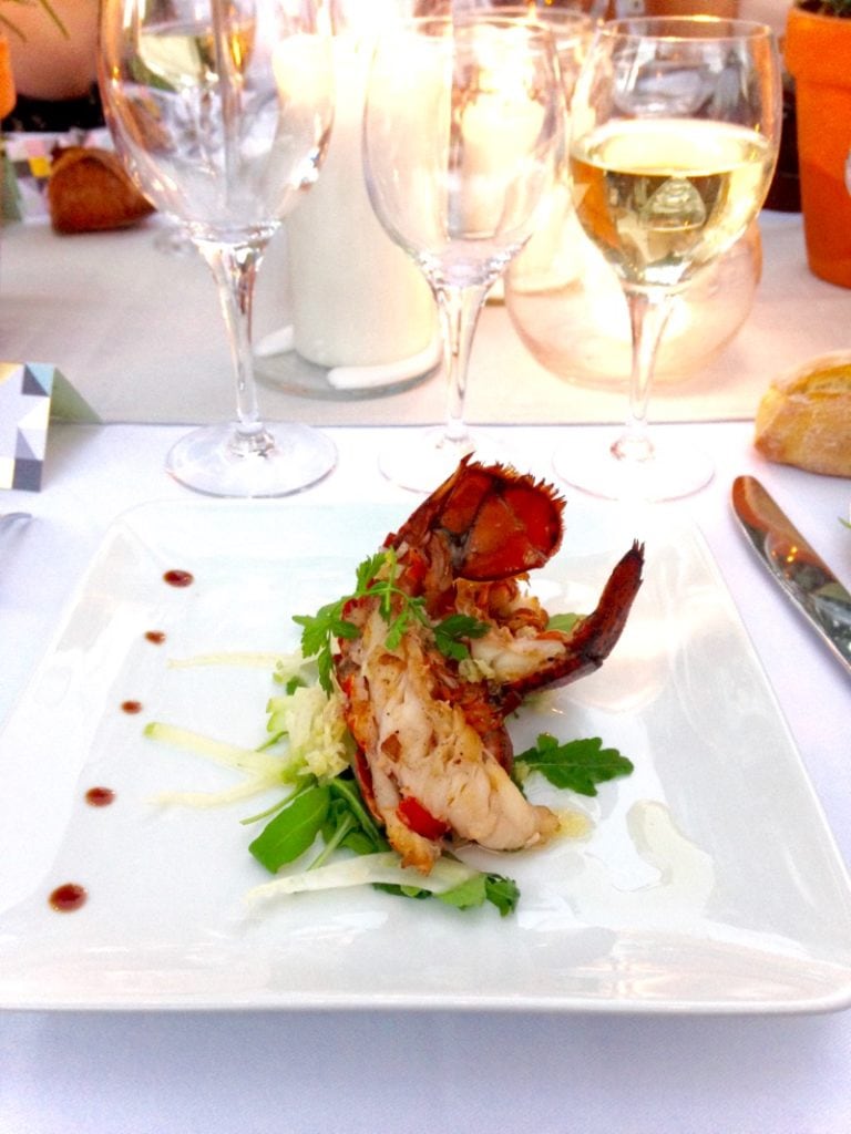 Delicious lobster lunch in Provence