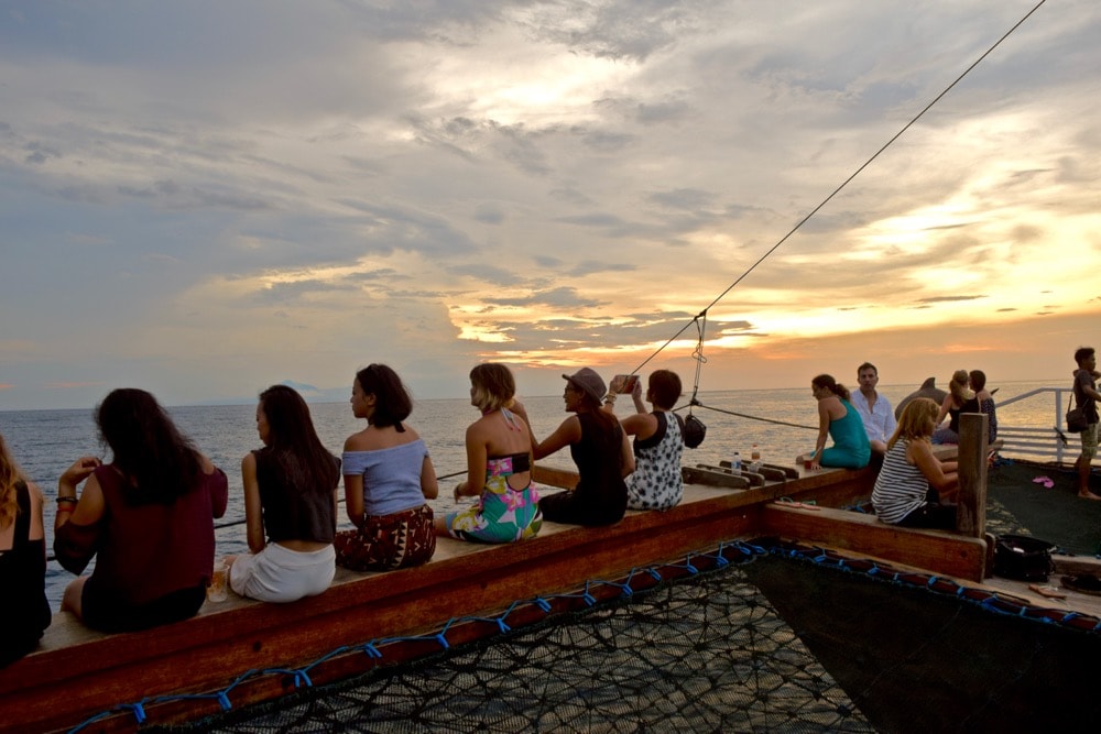 Sunset boat trip in Gili T