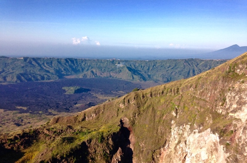 Beautiful views of Mount Agung from the top of Mount Batur, Bali