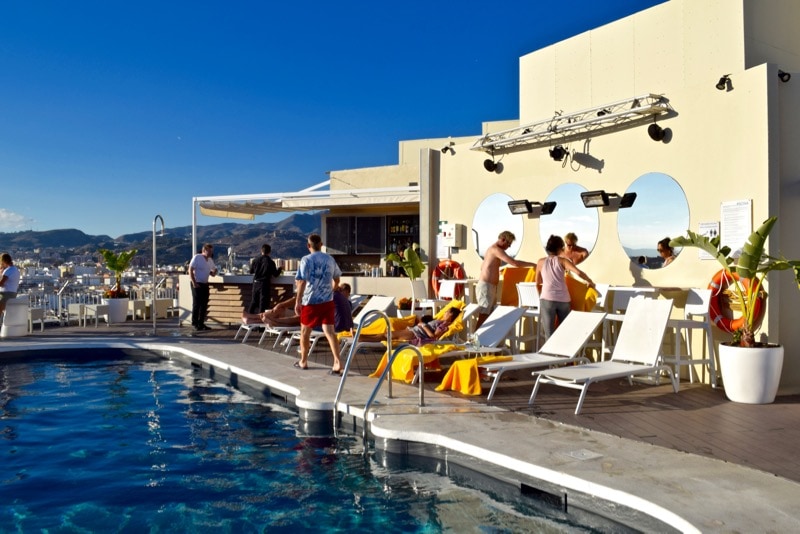 Rooftop pool at the AC Hotel Malaga Palacio