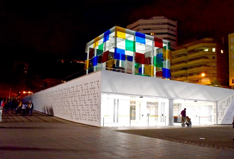 Pompidou Centre at night, Malaga