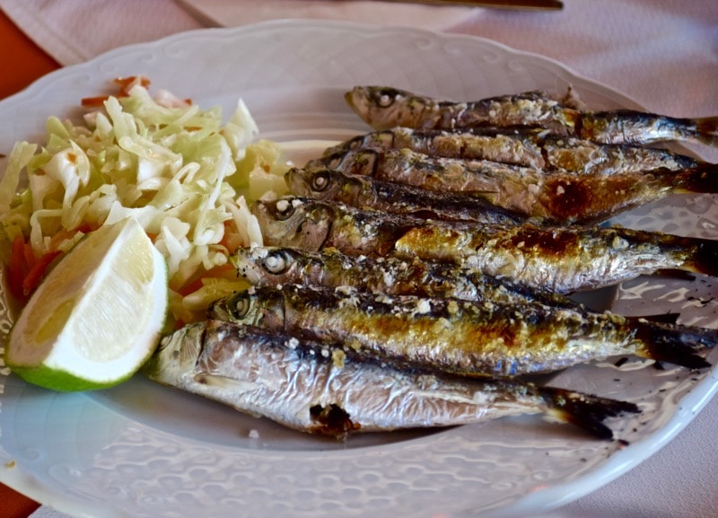 Fried fish by the sea at La Barca Restaurant, Nerja, Spain