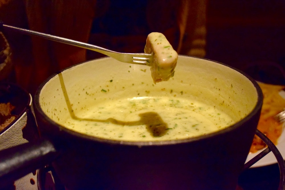 Tasty herb fondue in Zermatt, Switzerland