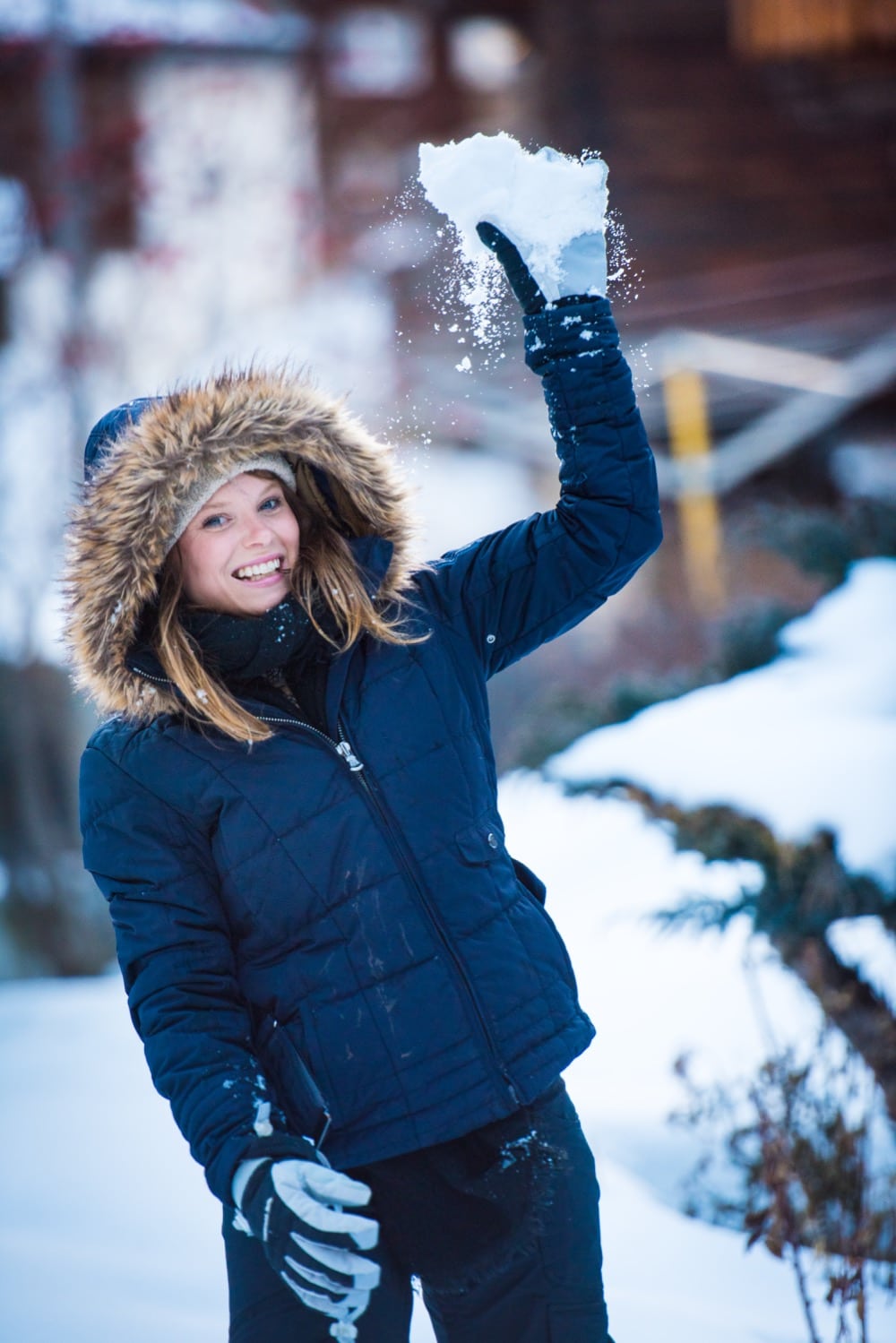 Snowball fight in Zermatt, Switzerland