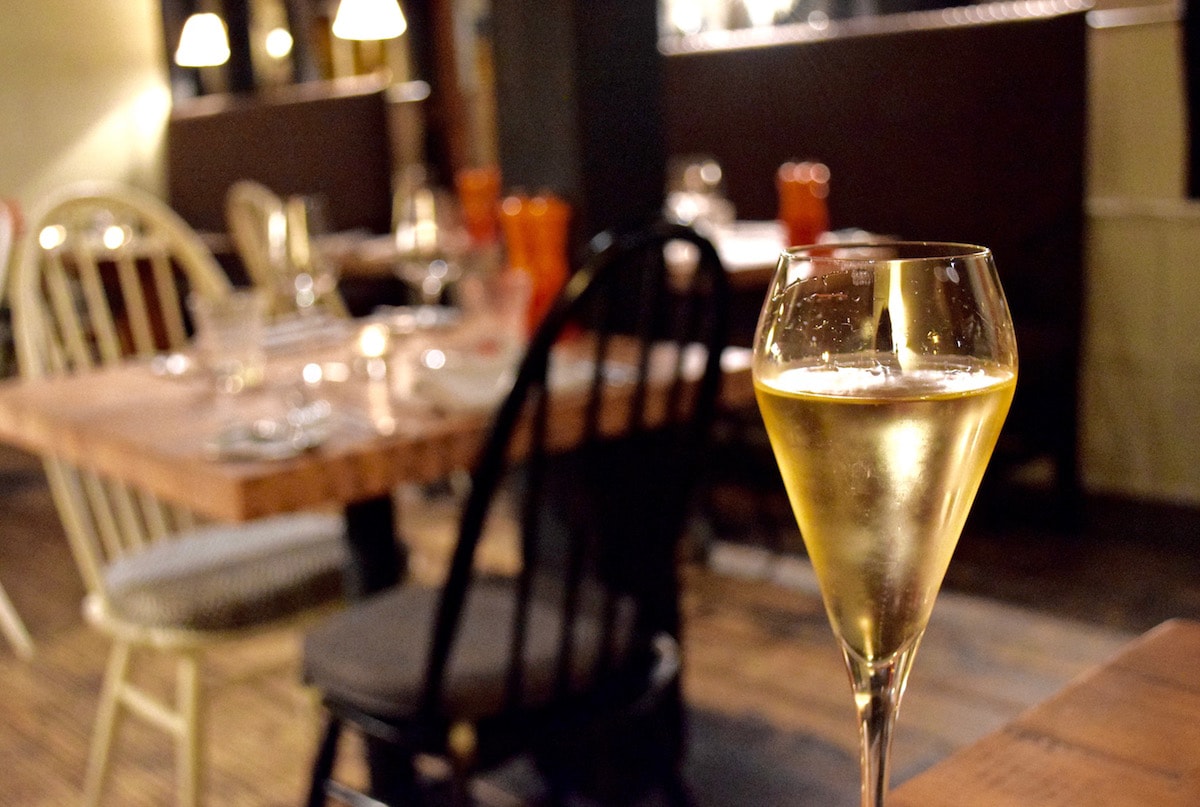 Champagne at Hawkyns Restaurant, Amersham