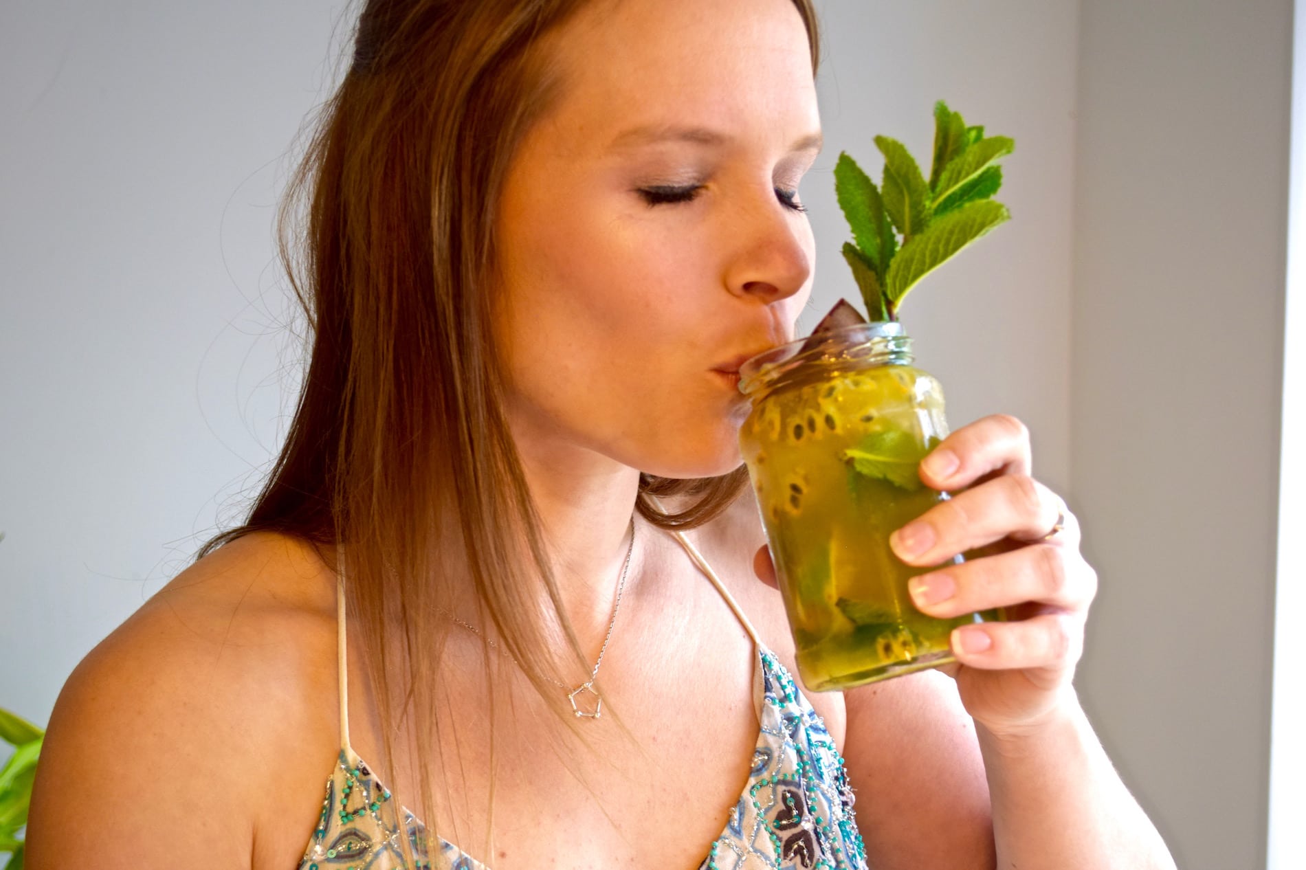 The taste test for my homemade passion fruit mojito