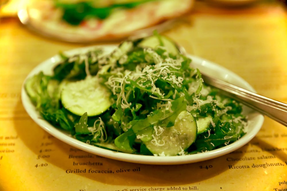 Zucchini, basil and parmesan salad at Polpo, Notting Hill