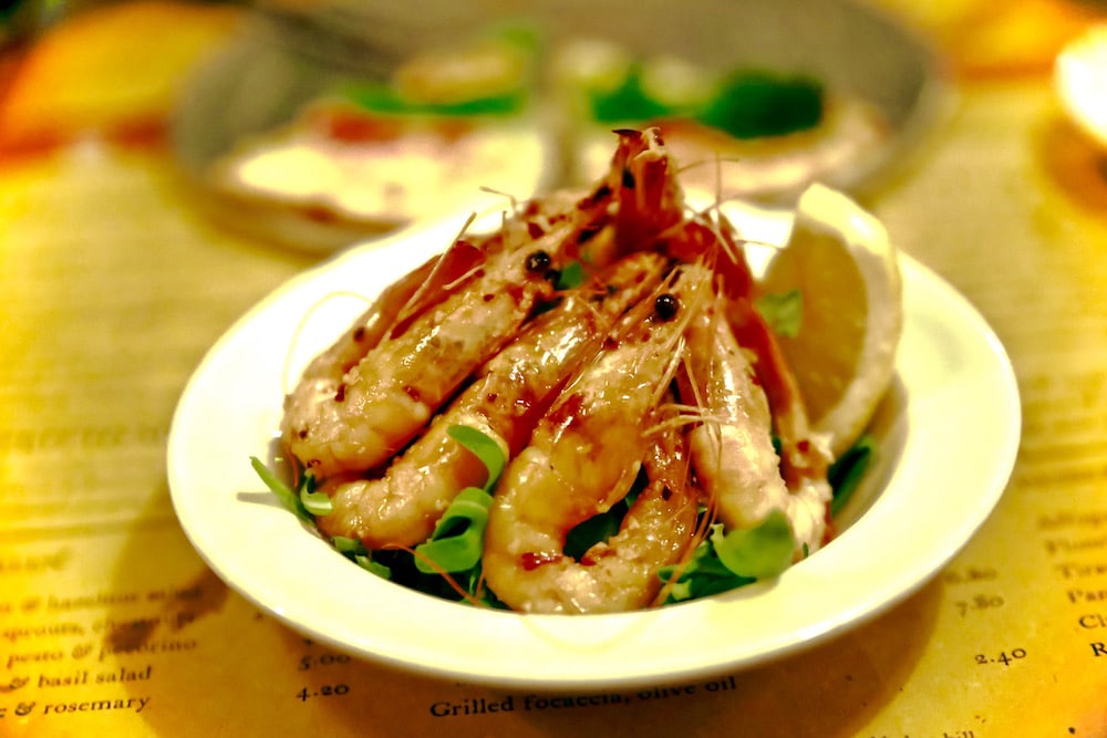 Garlic and chilli prawns at Polpo, Notting Hill